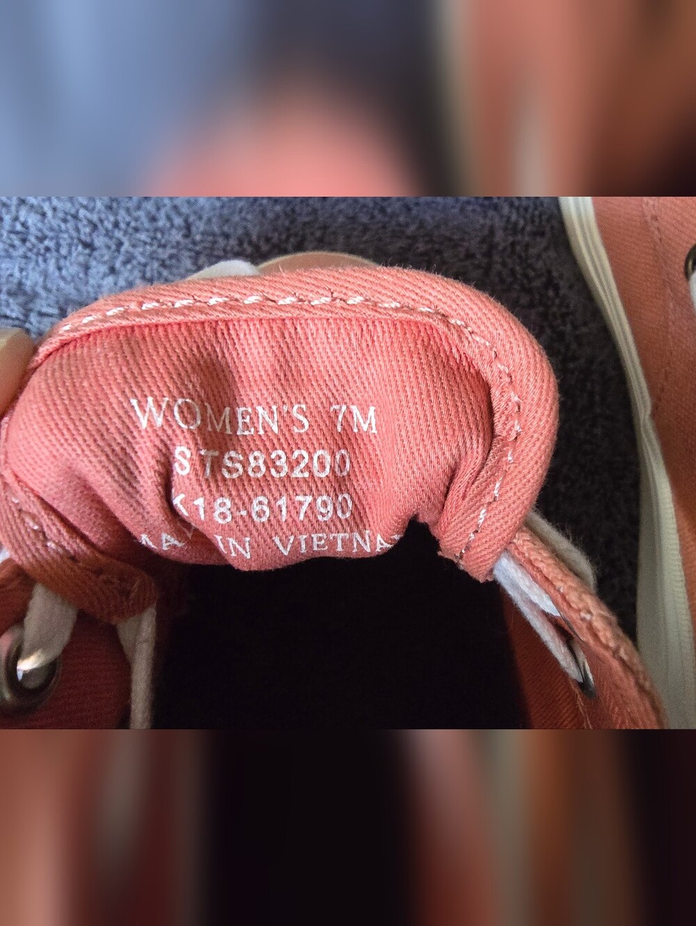 Sperry Women's Canvas Boat Shoes in Coral - Picture 6 of 6